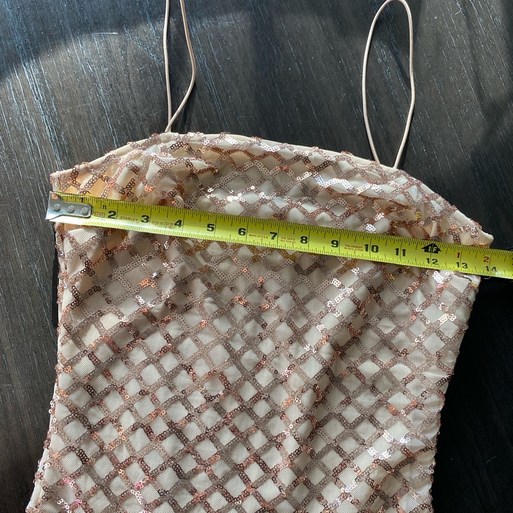 Pretty Little thing sequence gold dress! Size 2 - Picture 7 of 12